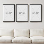 Large Framed Black and White Abstract Wall Art, 3 Piece Modern Canvas Prints - Image 3