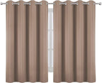 LEMOMO Cappuccino Blackout Curtains/52 x 45 Inch Length Set of 2 Panels Grommet - Image 2