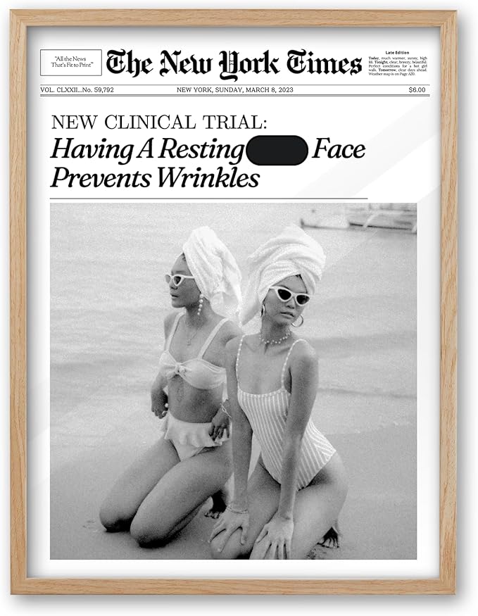 iHery Having A Resting Face Prevents Wrinkles Framed Trendy Hot Girls NewsPaper by iHery