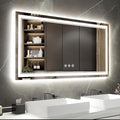 Backlit Bathroom Mirror, 55x30 Inch Gradient Front and Backlit Mirror, 3 Colors by VanPokins-GlobalHighEndLEDBathroomMirrorBrand
