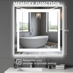 DUMOS 36.1"x36.1" LED Bathroom Mirror, Smart Anti-Fog Bathroom Vanity Mirror - Image 2