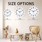 HZDHCLH Wall Clock 12 Inch Silent Non Ticking Wood Battery Operated White - Image 5