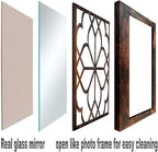 Wocred Set of 4 Mirrors Square Wall Mirror, Gorgeous Rustic Farmhouse Accent - Image 2