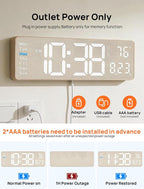 MASHI 2026 Upgrade Digital Wall Clock, Auto-Dimming Wall Clock - Image 7