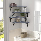 ROMGUAR CRAFT Corner Floating Shelves Wall Mounted Set of 4, Rustic Wood - Image 6