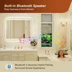 32x40 Inch Gold Framed LED Bathroom Mirror - Image 9