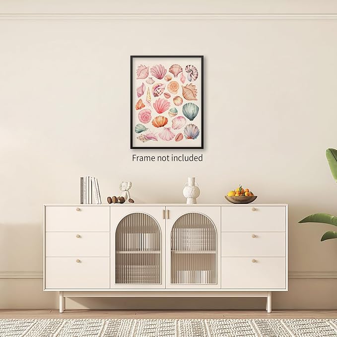 Pink Seashell Posters Coastal Cowgirl Canvas Wall Art Trendy Beach Starfish - Image 6