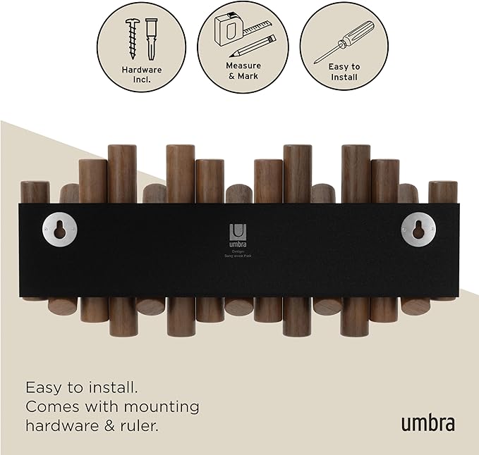 Umbra Picket Wall-Mounted Coat Rack Rail Hook - Image 6