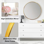 Round Gold Mirror, 24 Inch Circle Gold Mirror, Metal Frame Round Wall Mounted - Image 2