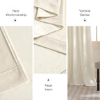 NICETOWN Ivory White Winter Velvet Curtains - Image 7