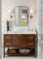 Safiyya 787"x17.3" Boho Peel and Stick Wallpaper Beige and White Wallpaper Leaf - Image 6