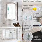 AAZZKANG Rustic Wall Mirror Rectangle Wood Framed Mirrors Large 20"x16" - Image 3