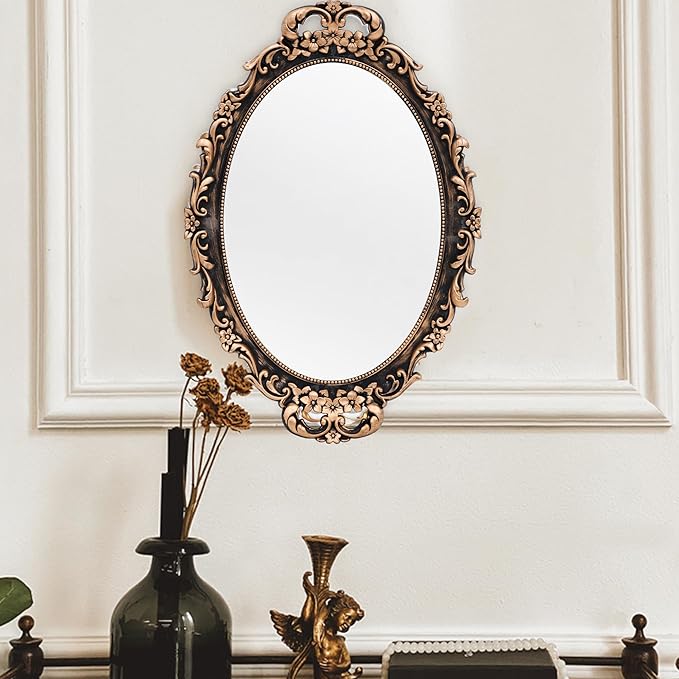 Tstarer Vintage Decorative Gold Framed Mirror, Wall Hanging Mirrors & Tabletop - Image 3