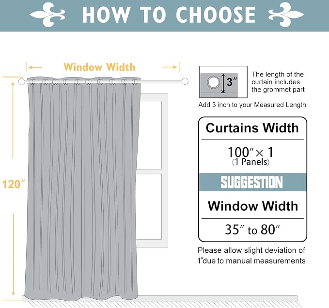 ChrisDowa Room Divider Curtain 120 Inches Long, Wide Blackout Sliding Door - Image 7