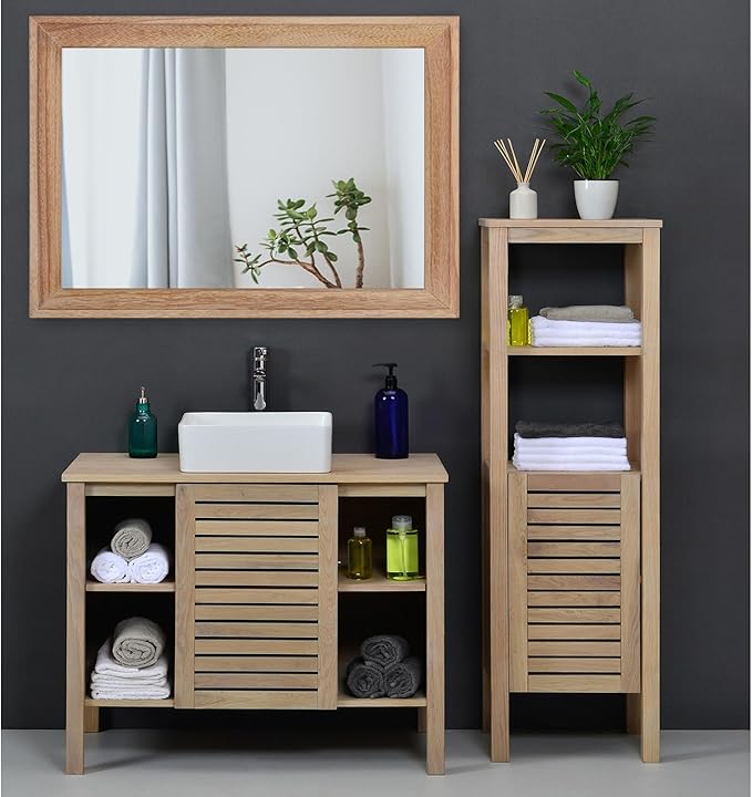 AAZZKANG Rustic Mirrors for Wall Rectangle Wooden Frame Hanging Mirror for - Image 6