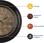 Pacific Bay Rodalben Giant Decorative Light-Weight 24-inch Wall Clock Silent - Image 3