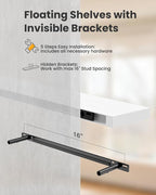 AMADA HOMEFURNISHING 23.6" L Floating Shelves, Wall Shelves Set of 3 - Image 8