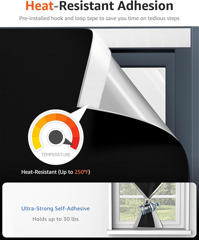 Sumobaby Blackout Curtains for Bedroom 59"x100" Portable No Drill Black Out - Image 3