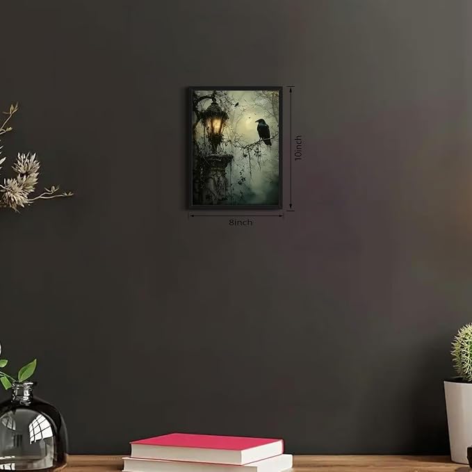 Gothic Decor Framed Wall Art, Vintage Dark Academia Canvas Prints, Horror - Image 3
