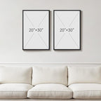 Framed Neutral Abstract Wall Art, 2 Piece Large Modern Black Beige Brown Canvas - Image 3