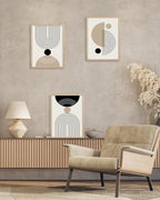 HesenDot Unframed Abstract Geometric Line Wall Art Set of 3, 12x16in Boho Mid - Image 6