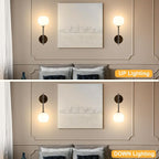 Brown Gold Battery Operated Wall Sconces Set of 2, Rechargeable Wireless Wall - Image 7