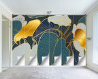 Golden Botanical Leaf wallpeper Living Room Bedroom wall Mural - Image 4