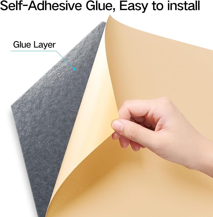 8 Pack Self-Adhesive Acoustic Panels 12" X 10" X 0.4" - Image 2