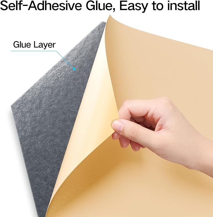 8 Pack Self-Adhesive Acoustic Panels 12" X 10" X 0.4" - Image 2