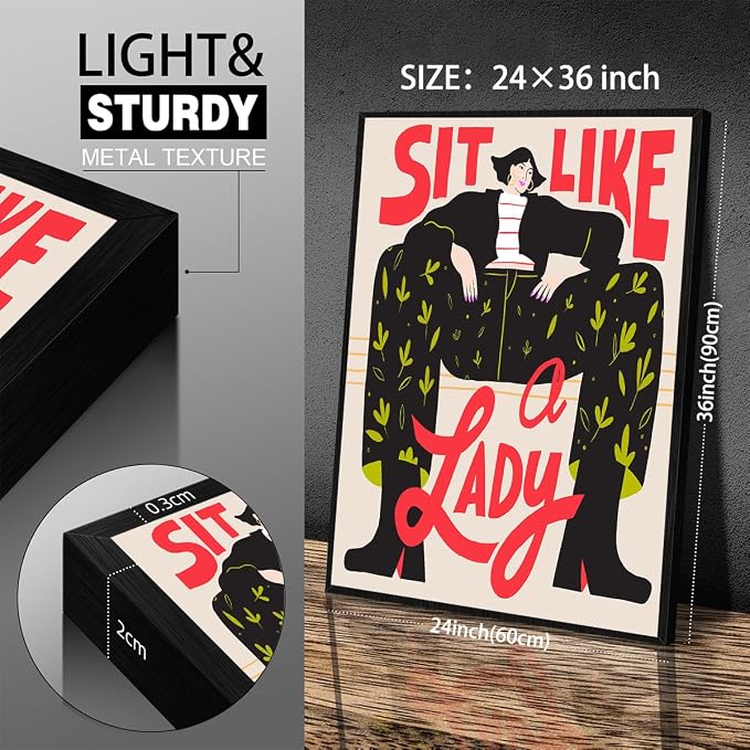 Funky Feminist Wall Art Vintage Trendy Equal Rights Canvas Poster 24x36 inch - Image 2