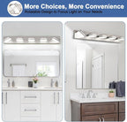 360° Rotate LED Bathroom Vanity Light Fixtures, 2100LM Acrylic Brushed Nickel - Image 8