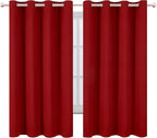 LEMOMO Red Blackout Curtains/52 x 63 Inch/Set of 2 Panels Room Darkening - Image 2