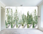 Boys or Girls Cartoon Pine Tree Forest wallpeper Nursery Kids Bedroom wall Mural - Image 4
