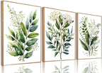 Bwodke Botanical Wall Art Plant Floral Watercolor Poster Canvas Prints Set of 3 by Bwodke