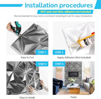STICKGOO Brushed Silver 3D Wall Panels - Image 6
