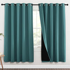 NICETOWN Full Shade Curtain Panels, 62 x 72 inch, Sea Teal, Pair of Energy by NICETOWN
