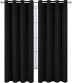 LEMOMO Blackout Curtains 52 x 84 inches Long Black Curtains Set of 2 Panels - Image 2