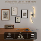 Battery Operated Wall Sconce Set of 2, Dimmable Modern LED Rechargeable Wall - Image 5