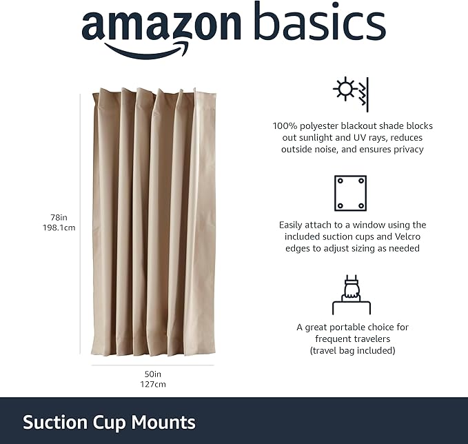 Amazon Basics Portable Blackout Curtain Shade - Image 2
