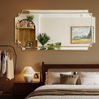 HQiJun Gold Full Length Mirror for Wall, Polished Bevelled Rectangle Mirror - Image 6