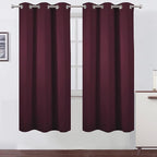 LEMOMO Burgundy Red Blackout Curtains/42 x 72 Inch/Set of 2 Panels Room by Lemomo