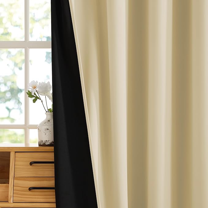 RYB HOME Beige 100% Blackout Curtains - Image 7
