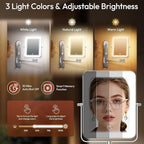 Height Adjustable Wall Mounted Lighted Makeup Mirror - Image 5
