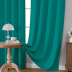 CUCRAF Turquoise Blackout Curtains Customize, Rod Pocket Room Darkening Curtain - Image 5
