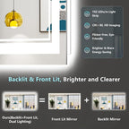 72x40 LED Bathroom Mirror with Lights, Backlit and Front Lit Anti-Fog Lighted - Image 3