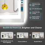 96x36 LED Bathroom Mirror with Lights, Backlit and Front Lit Anti-Fog Lighted - Image 3