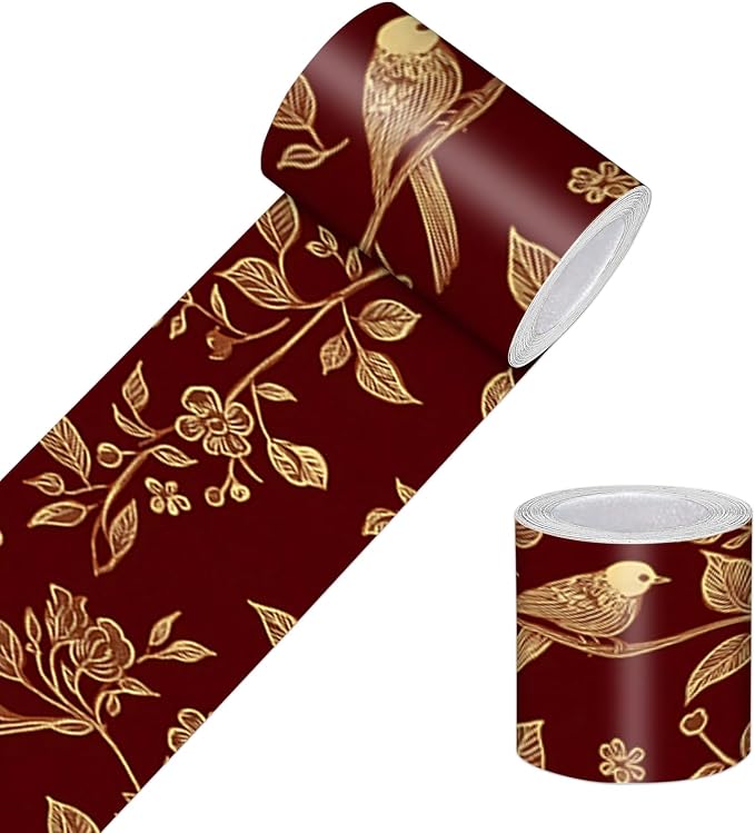 HOMETITUTE Wallpaper Border Peel and Stick Vintage Bird Motif Decorative Wall by HOMETITUTE