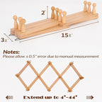 SCUNDA Wall Rack with 10 Hooks, Wooden Wall Expandable Coat Rack - Image 6