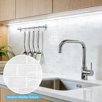 Art3d Peel and Stick Wall Tiles in White Marble– 10-Pack of 12 x12 Thickened - Image 2