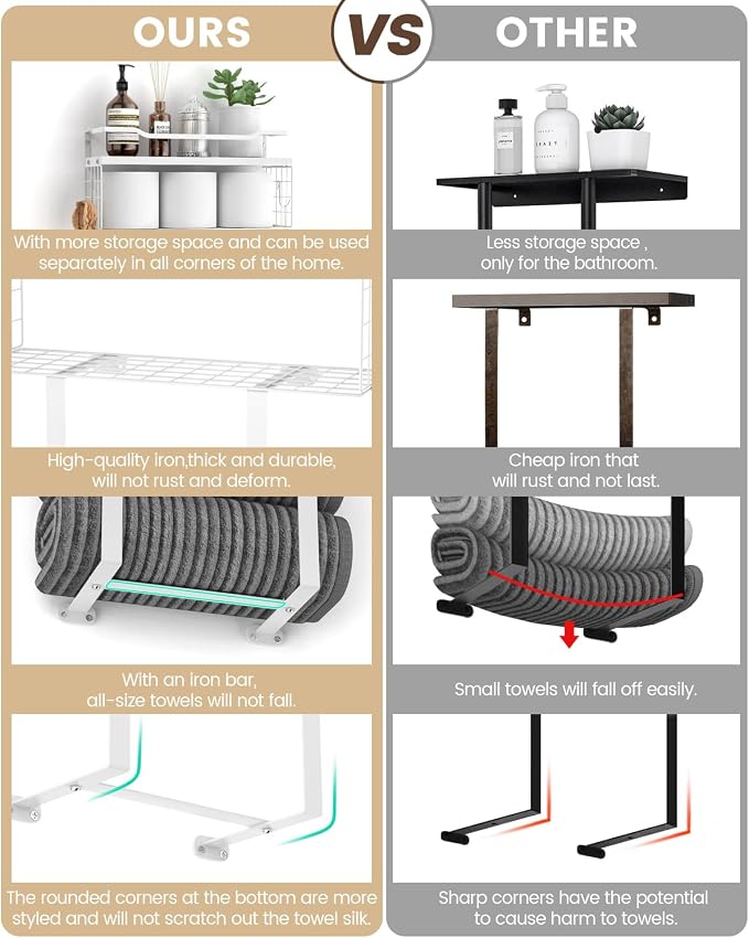 Towel Racks for Bathroom Wall Mounted - Image 4